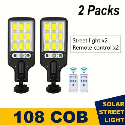 1/2/4-Pack Solar Outdoor Wall Lights with Remote Control and Motion Sensor, Adjustable 3 Modes