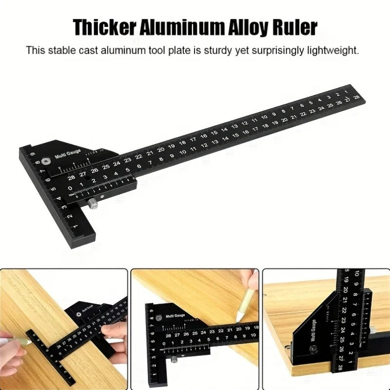 Multifunction 0-280mm Marking Depth T Ruler Measuring Tool