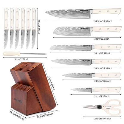 14Pcs Cutlery Kitchen Knife Block Set
