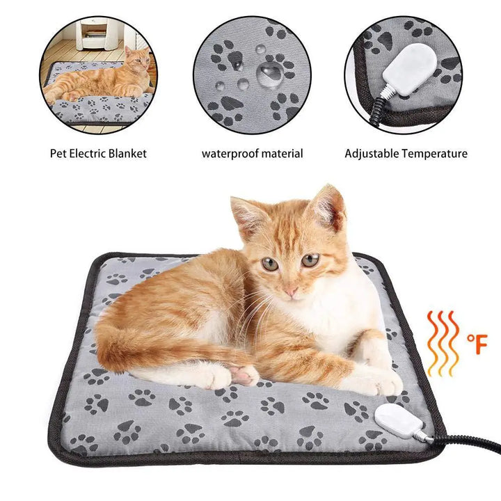 Pet Heated Mat Dog Temperature Adjustable - Waterproof Pad