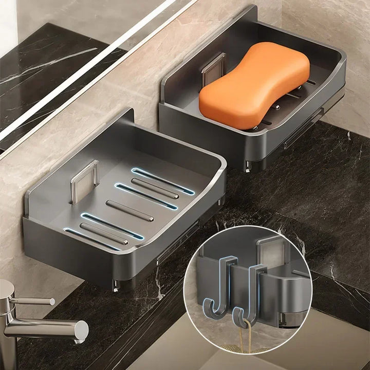 Bathroom Soap Holder - Wall Mounted Double Drainage Dish