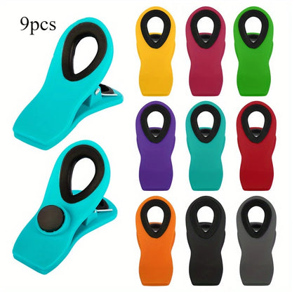 3pcs/6pcs/9pcs Reusable Sealing Bag Clip With Magnet