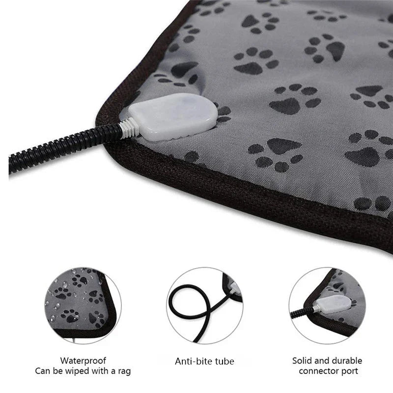 Pet Heated Mat Dog Temperature Adjustable - Waterproof Pad