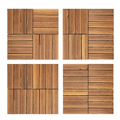 36 pcs 12" x 12" Hardwood Interlocking Wooden Flooring Tiles