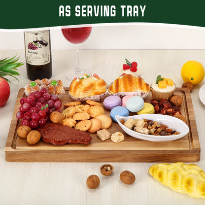 18" x 12" Large Acacia Cutting Boards, Wooden Chopping Board