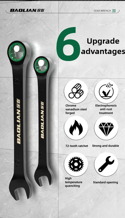 BAOLIAN Dual Directional Fast Plum Blossom Ratchet Wrench