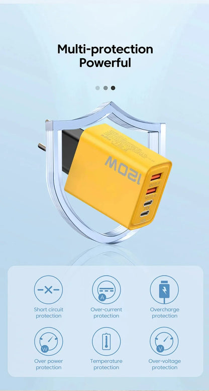 4 Ports USB C PD Charger Quick Charge 3.0 Type C USB Phone Chargers