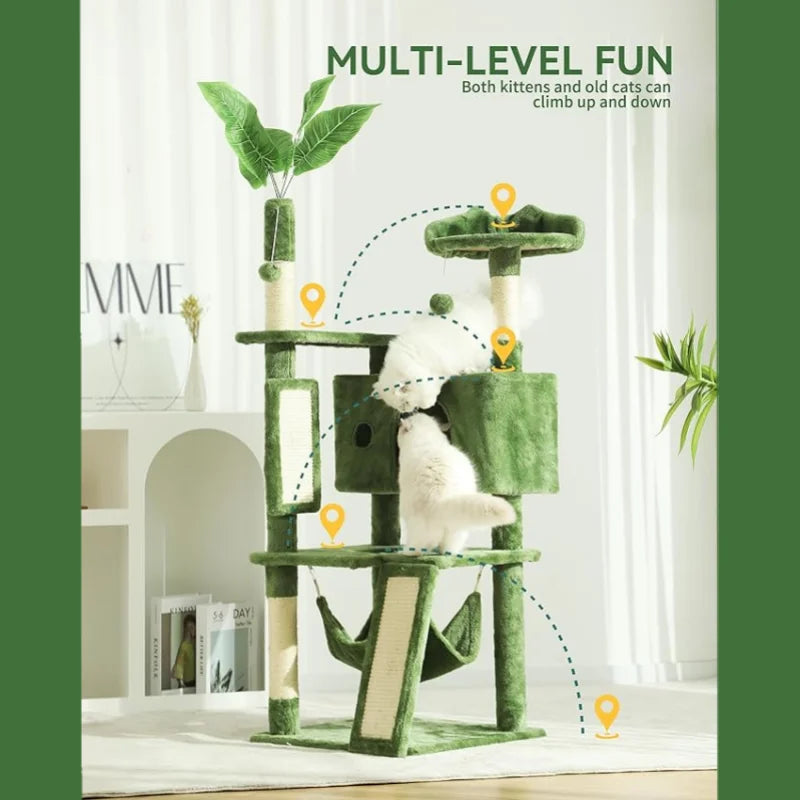 HOOPET Indoor Cat Tree Tower With Scratching Board