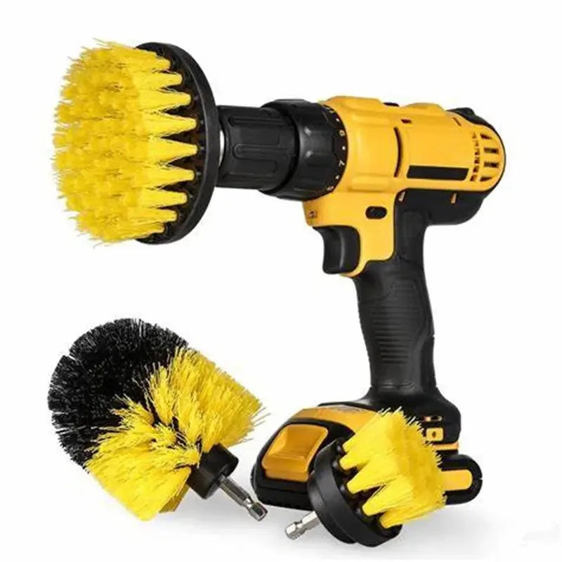 3-Piece Heavy-Duty Electric Drill Brush Kit for Deep Cleaning, Polishing, Scrubbing