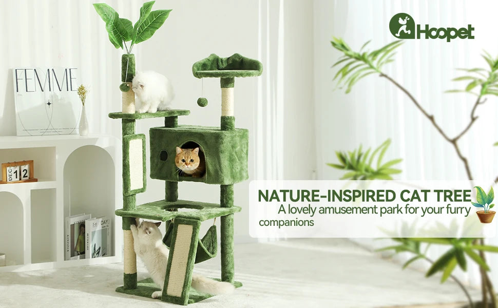 HOOPET Indoor Cat Tree Tower - Multilevel Cat Condo & Scratcher