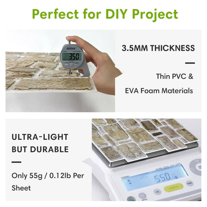 20 pcs 3D Faux Stone Adhesive Wall Panels