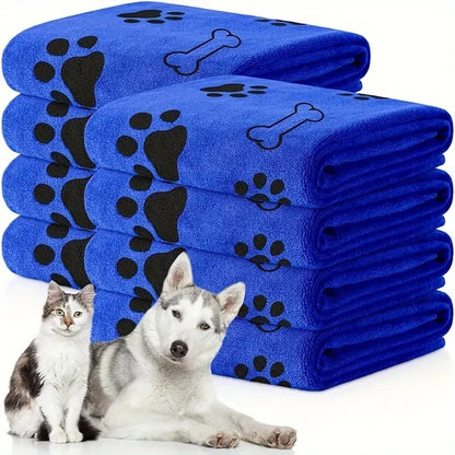 2pcs Soft Microfiber Dog Towels - Quick Dry, Absorbent Pet Bath & Grooming Towels
