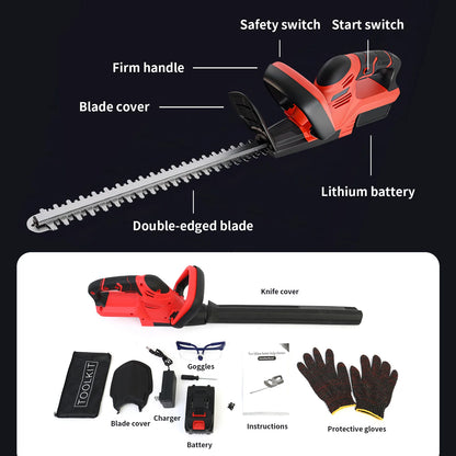 Cordless Hedge Trimmer 22-Inch Electric with 3.0Ah Battery Charger