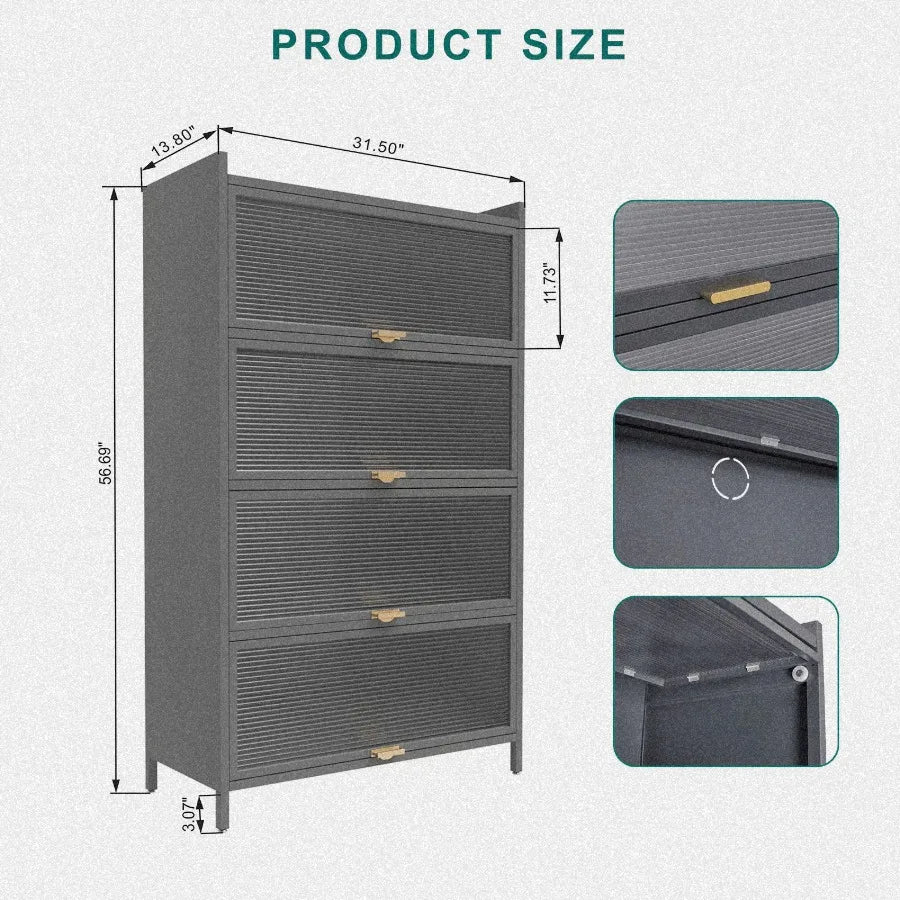 Modern Flip Door Cabinet - Stylish Wooden Storage Solution