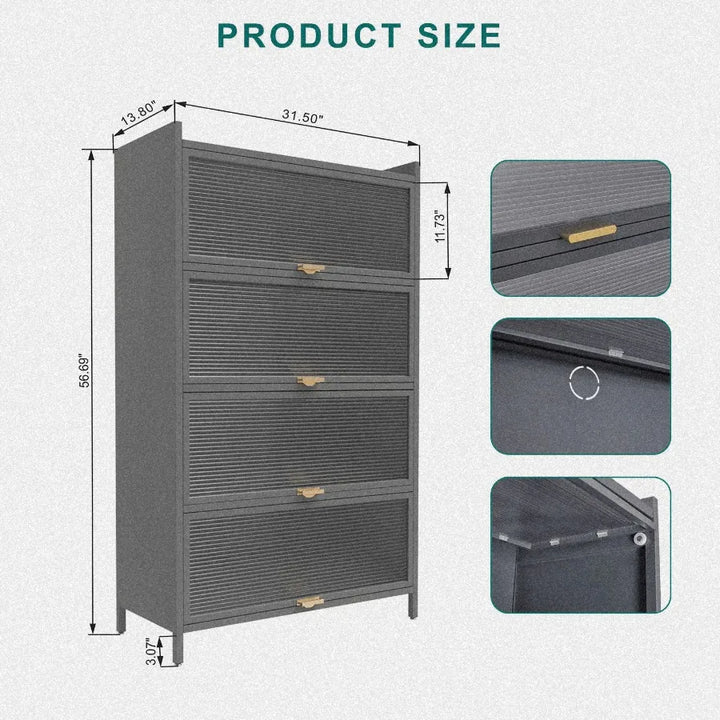 Modern Flip Door Cabinet - Stylish Wooden Storage Solution
