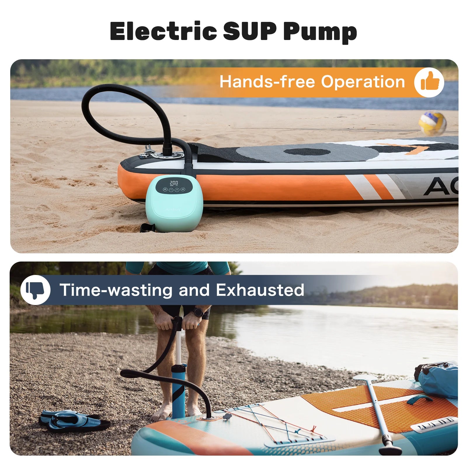Electric 20PSI SUP Pump 38.48Wh Battery - Portable Air Pump