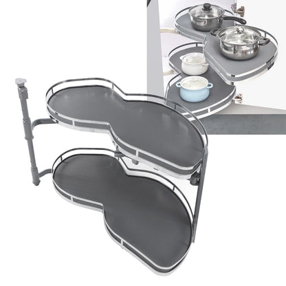 Blind Corner Cabinet Tray 2 Tier Height Adjustable, Swing Pull Out Organizer