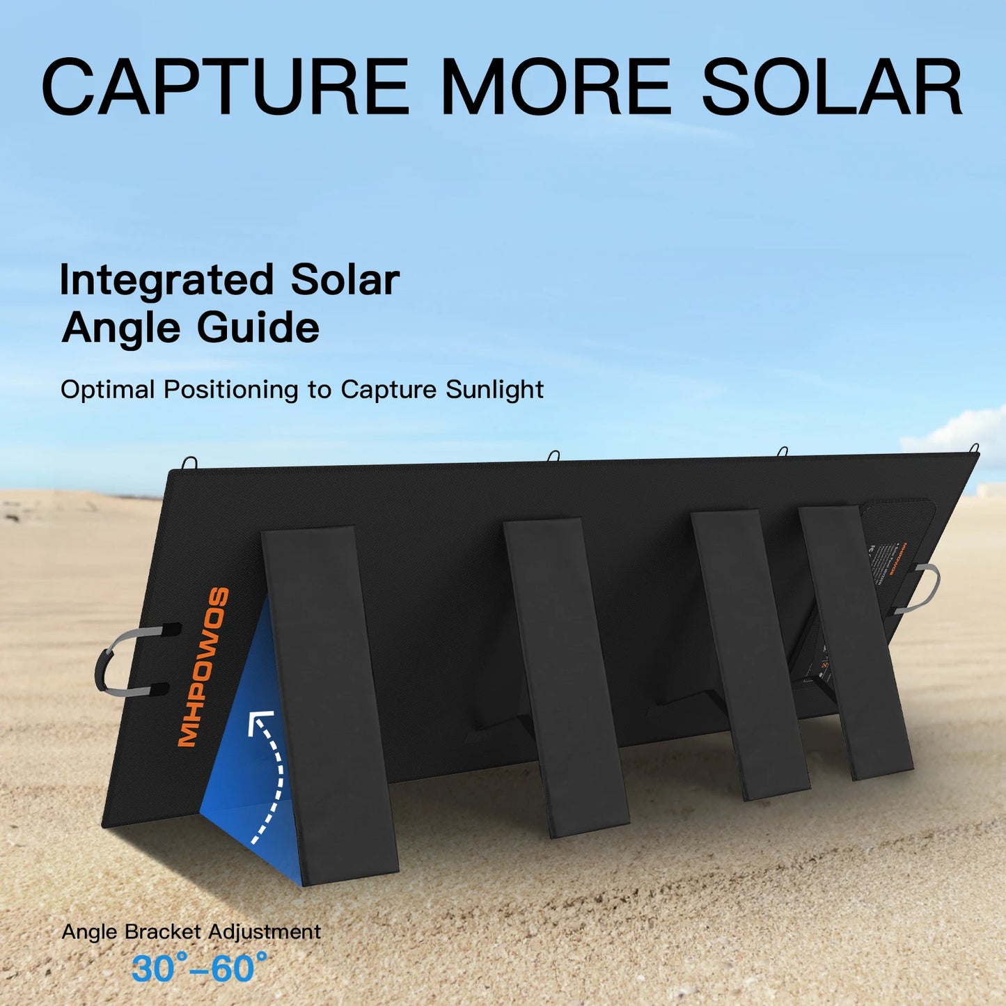 MHPOWOS 400W Portable Solar Panel, Lightweight Foldable Solar Panels with an Adjustable Kickstand