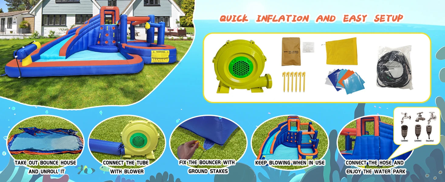Inflatable Bounce House with Slide - Kids Jumping Castle