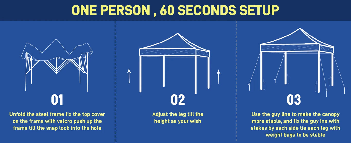 Tisetrail 10x10ft Pop Up Canopy Tent with Sidewalls
