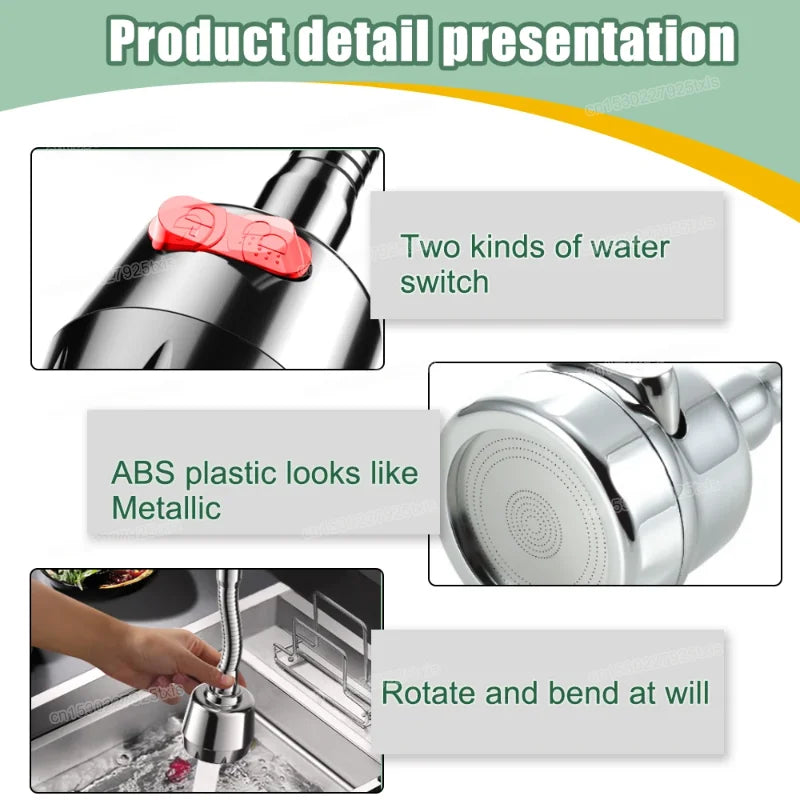 Faucet Extender 360Degree Rotatable Faucet Nozzle Adapter