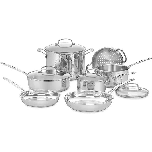 Cuisinart 11-Piece Cookware Set, Stainless Steel Collection
