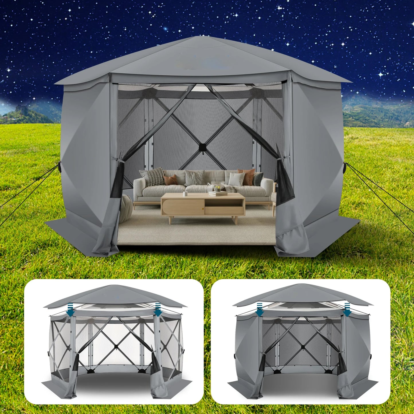 Pop up Gazebo Screen Tent Screen House for Camping