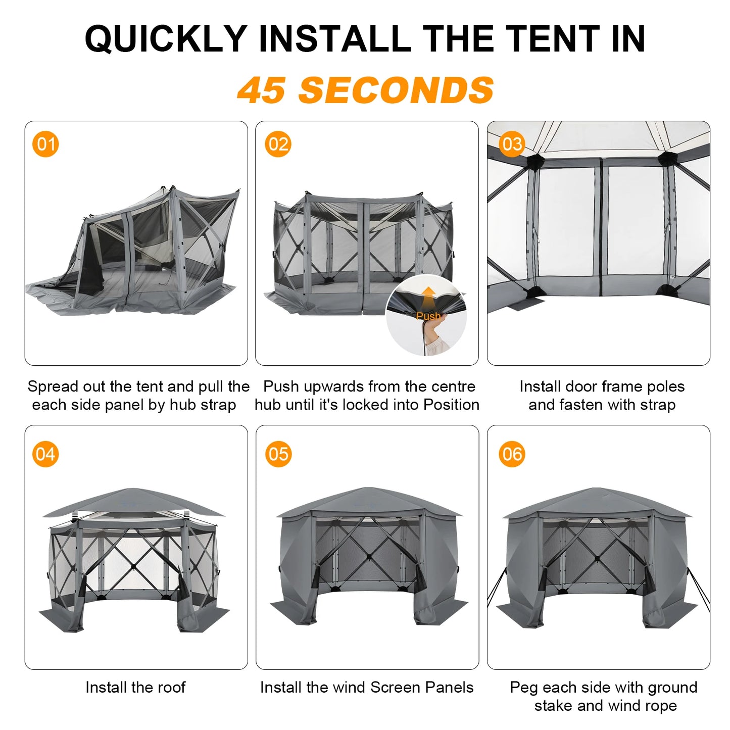 Pop up Gazebo Screen Tent Screen House for Camping