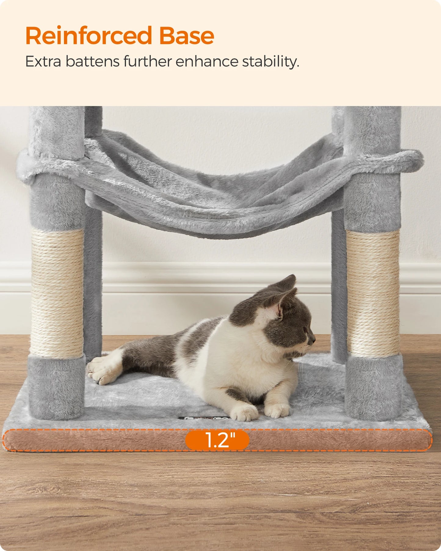 Feandrea Cat Tree, 56.3-Inch Cat Tower for Indoor Cats