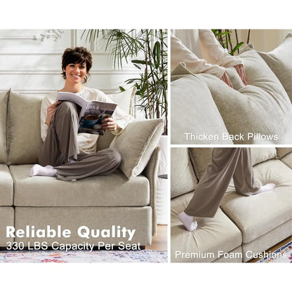 Oversized Loveseat Sofa, Modern Modular Sectional Couch, 2-Seat 24.5"