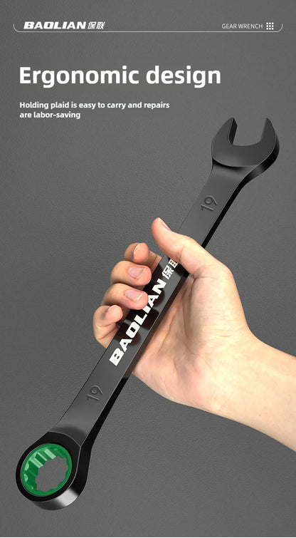 BAOLIAN Dual Directional Fast Plum Blossom Ratchet Wrench