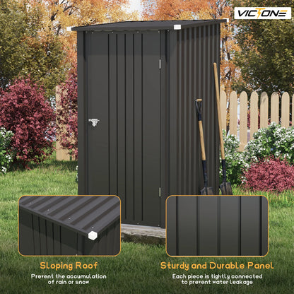 Victone 3' x 3' Compact Outdoor Storage Shed, Durable Small Garden Tool Storage