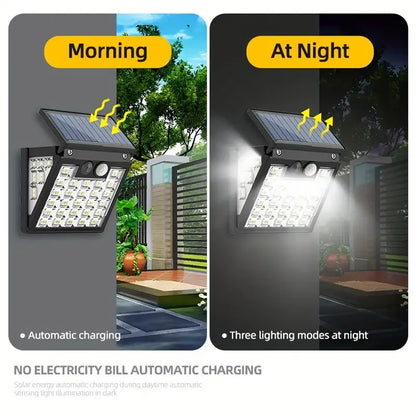 2 or 4PCS Solar Light Motion Sensor Outdoor Light 3 Lighting Modes Waterproof 72LED