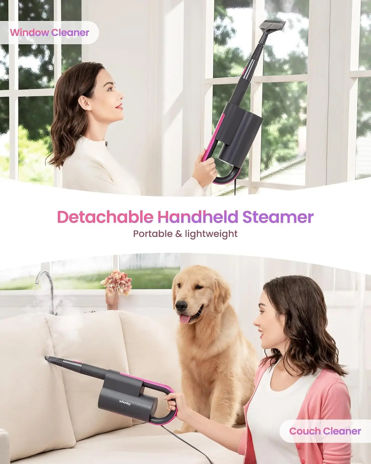 Steam Mop Cleaner with Detachable Handheld Steamer