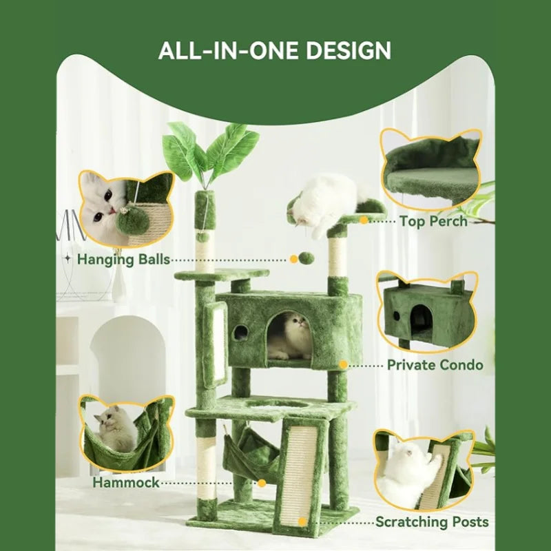 HOOPET Indoor Cat Tree Tower With Scratching Board