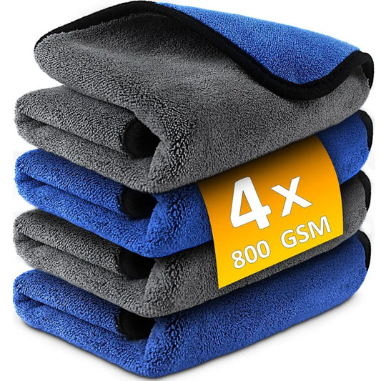4pcs Microfiber Car Washing Towel Soft Quick Drying