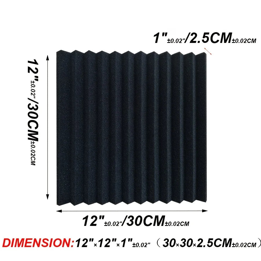 96 pieces of black soundproofing cotton, including 510 pieces of double-sided adhesive tape, suitable for sound absorption