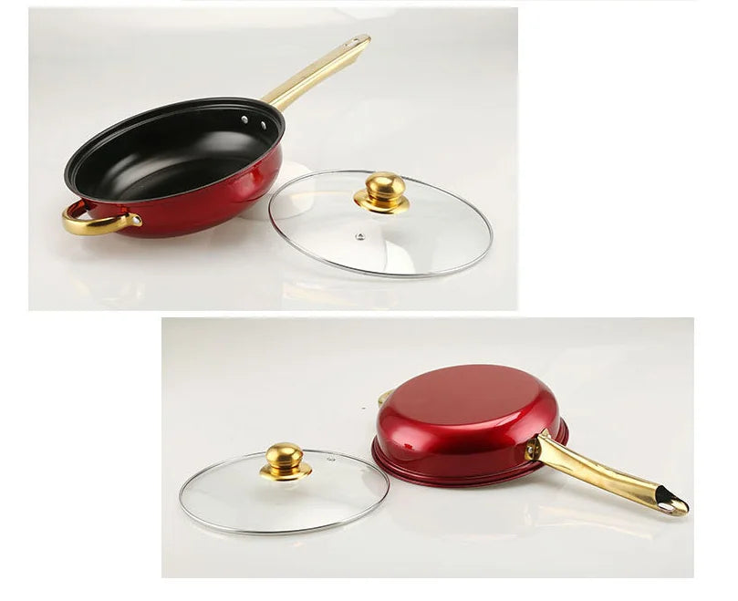 12PCS Stainless Steel Colored Cookware Set Non-stick