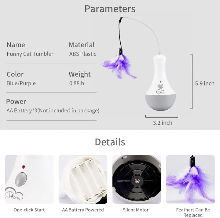Cat Interactive Toys Funny Feather Kitten Teaser - Automatic Toy