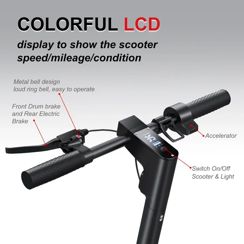 Electric Scooter: 500W Power, 35km/h Max Speed, Foldable for Adult Use.