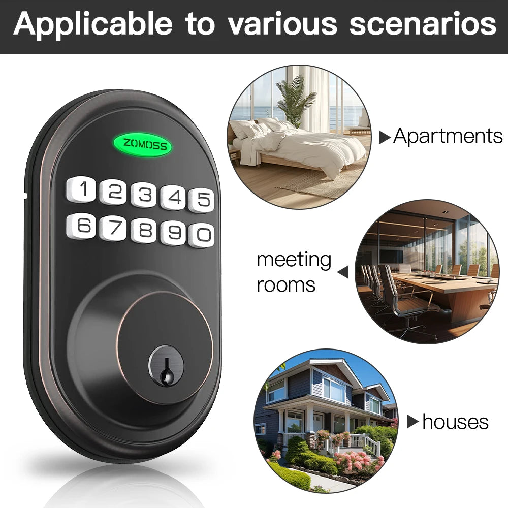 ZOMOSS Keypad Door Lock-Keyless Front Door Lock, Easy To Install