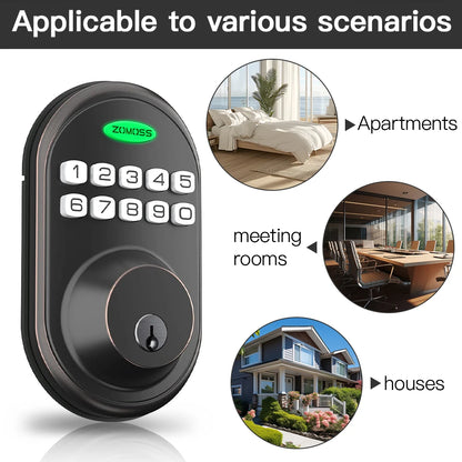 ZOMOSS Keypad Door Lock-Keyless Front Door Lock, Easy To Install