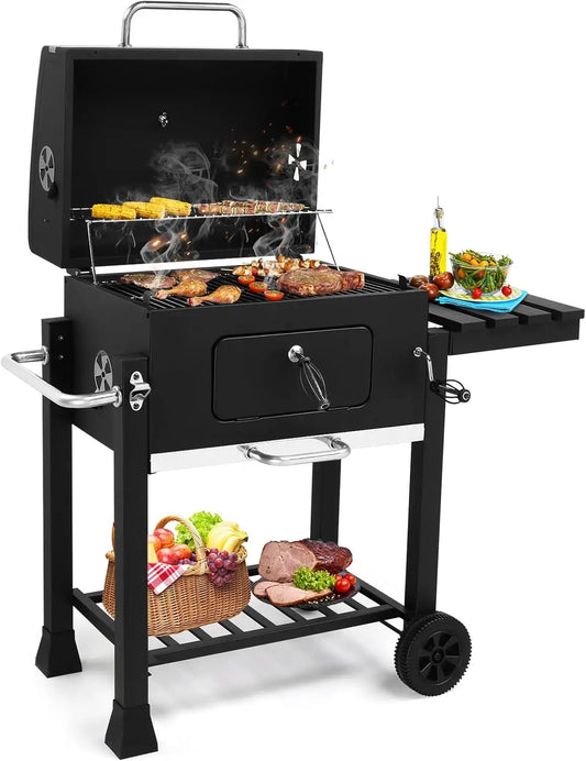 Large Barrel Charcoal BBQ Grills with 794 SQ.IN. Cooking Area