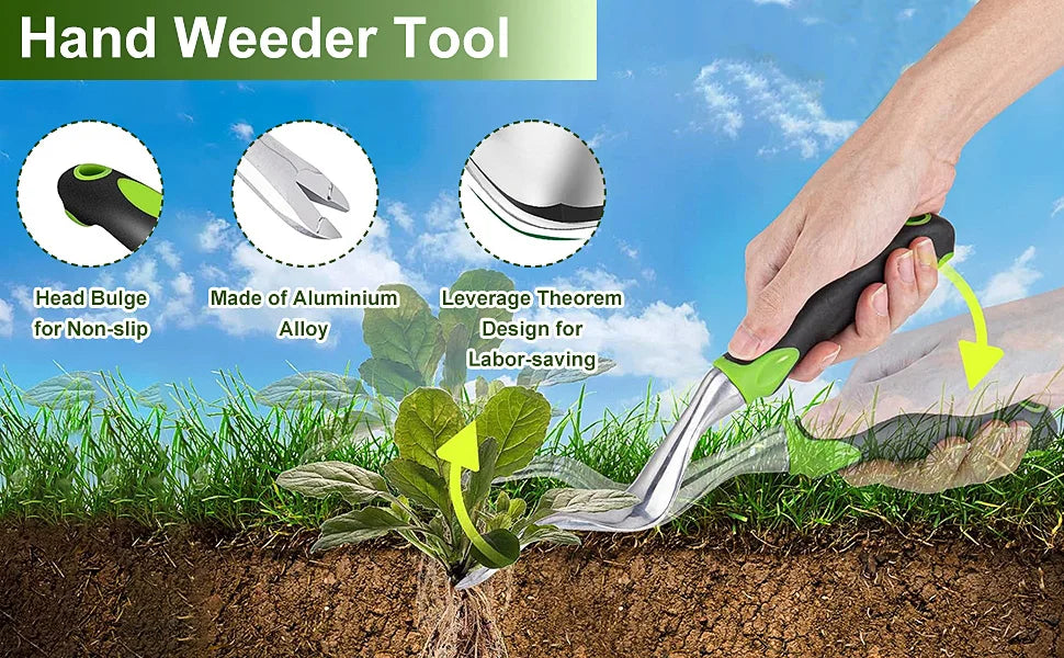 Weed Puller Tool for Garden Weeding with Ergonomic Handle