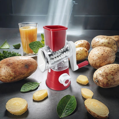 Multifunctional Vegetable Slicer and Cheese Shredder Handheld Rotary Grate