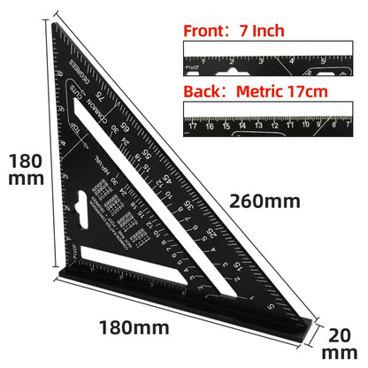 Triangle Ruler 7Inch Measurement Tool