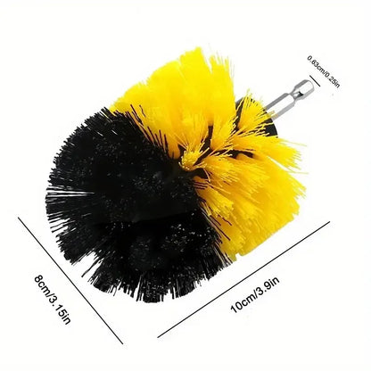 3-Piece Heavy-Duty Electric Drill Brush Kit for Deep Cleaning, Polishing, Scrubbing