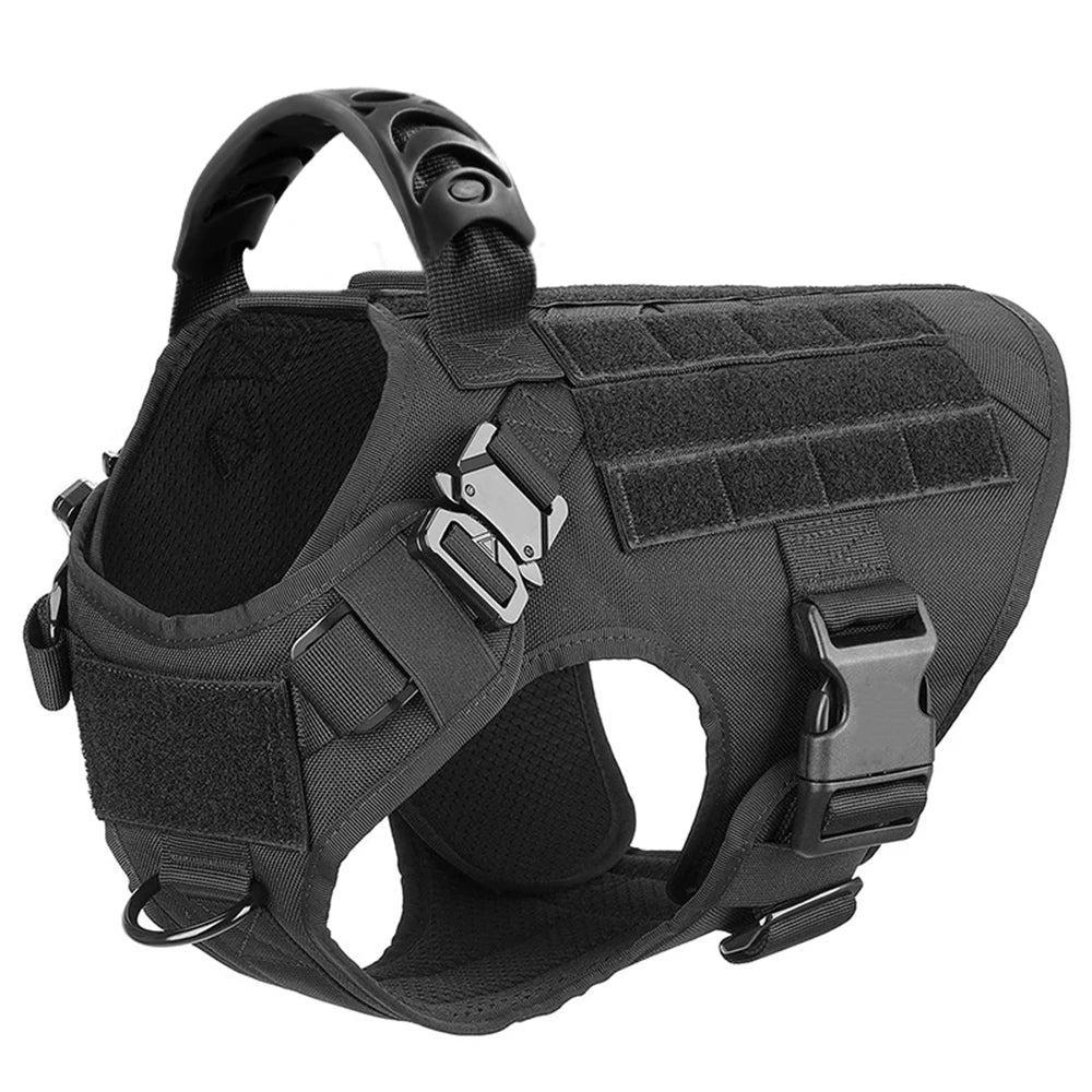 Large Dog Harness And Leash Set - Heavy Duty Tactical Vest