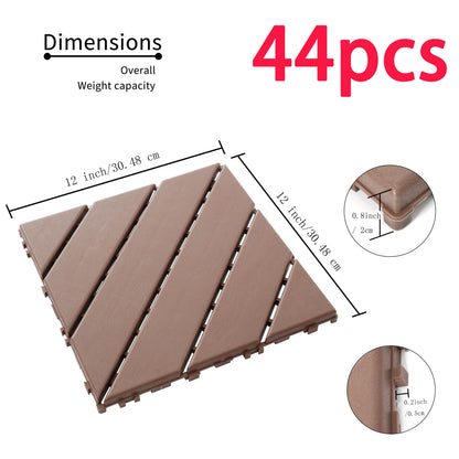 27 Pack Interlocking Patio Deck Tiles- 12x12 Inch, Easy Install