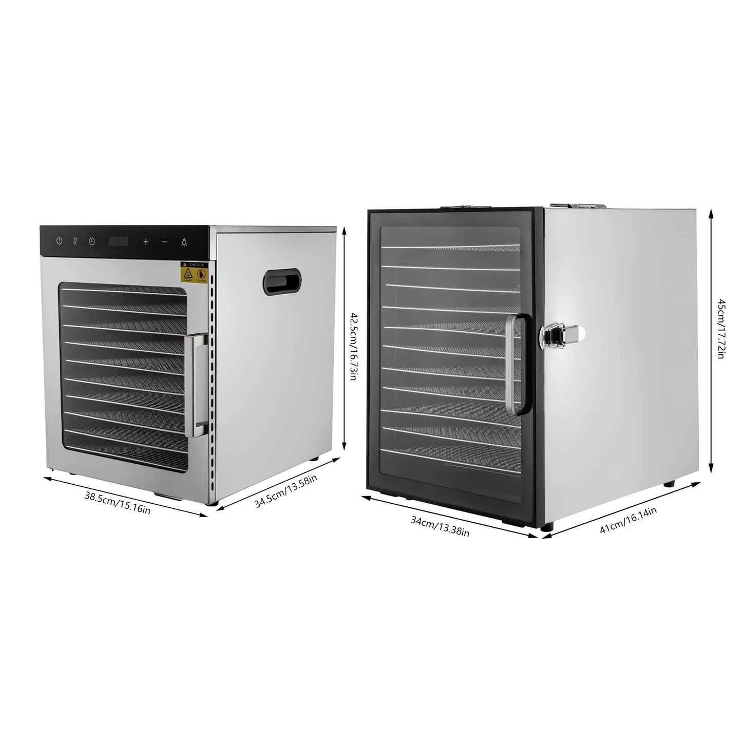 10/12 Stainless Steel Trays Dehydrator, 800W